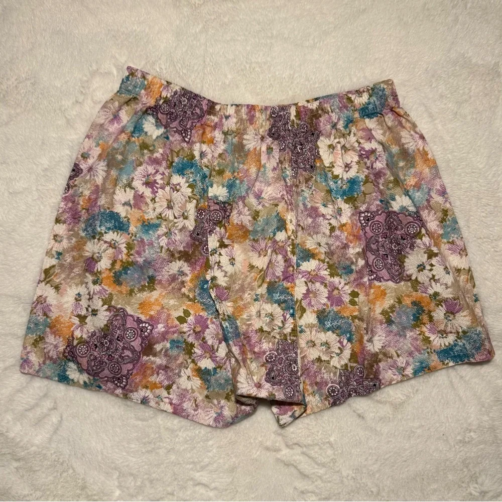 VINTAGE 80s VELA RARE Floral Print 100% Cotton Boxer Shorts Made in Italy